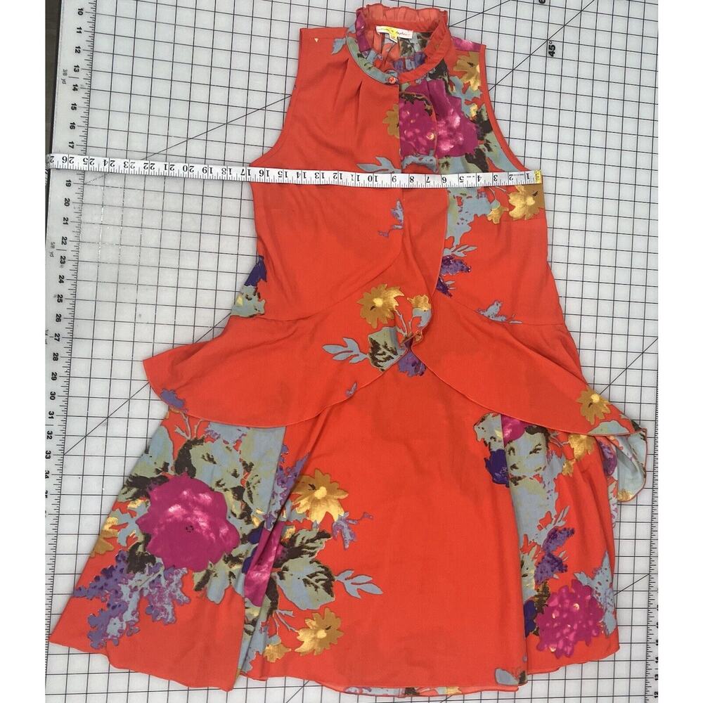 Mimi And Daphne S Sleeveless Floral Dress With Ruffles And Ruffle Collar I3 - Picture 5 of 7